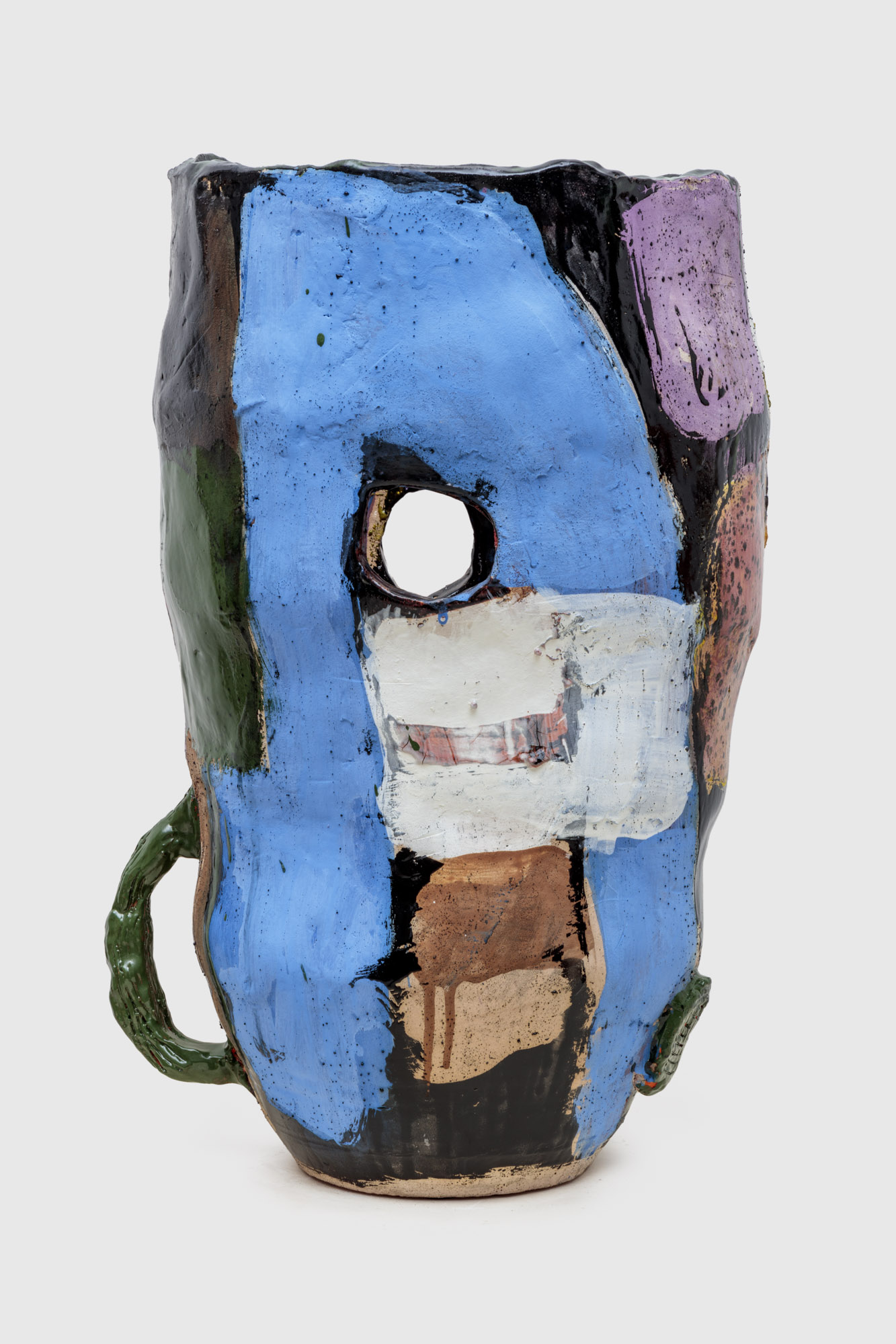 Roger Herman, Blue Bow, Red Circle,3 holes, green Handle, 2024